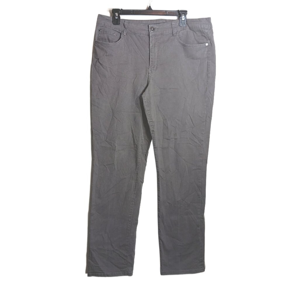 Bandolino Caroline Jeans Womens 16 Taupe High Rise Straight Leg Stretch Denim